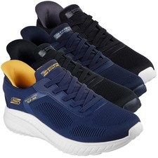 Mens Skechers Bobs Squad Chaos Solid Step Slip-Ins Casual Trainers Sizes 7 to 13