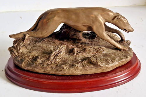 Vintage resin greyhound figure - greyhound,