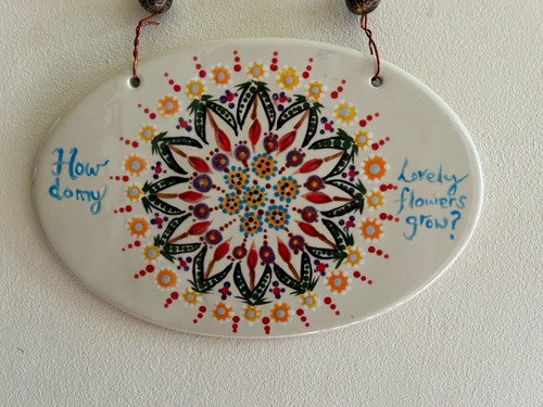 Oval ceramic hanging - hanging, plaque