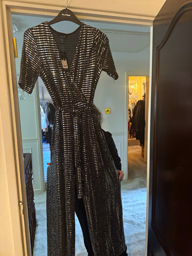 Black silver sequin - black,