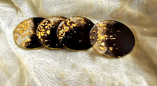 Coasters & Tray Set Gold Black