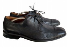 Clarks Flexlight Black Leather Shoes Lace Up UK 10 G Smart Formal Lightweight