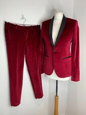 EACH X OTHER velvet blazer trouser suit S 8 10 VGC classic burgundy tailored tux