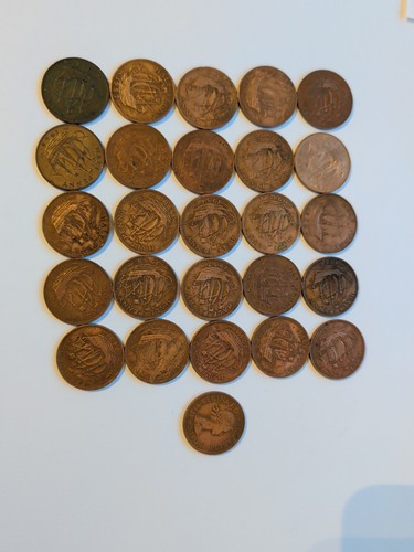 26x british half penny - british,