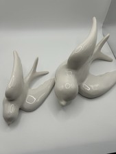 Pair of White Ceramic Dove /