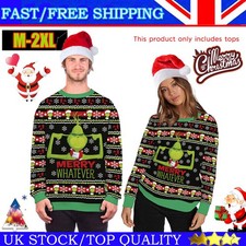 Men Women The Grinch Christmas Party Jumper Xmas Ugly Sweatshirt Costume🎅