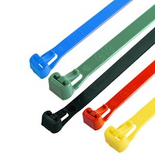 Releasable/Reusable Cable Ties Strong Black Natural Colour Nylon Zip Tie Wrap