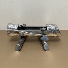 Wood Log Timber Woodsman’s Axe Ashtray Lumberjack 1920’s Vintage (M) Plated
