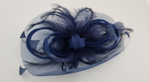 Navy loop feather mesh - mesh, hair