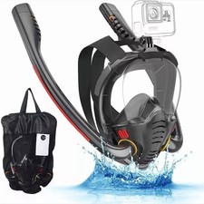 Snorkel Mask Full Face Double Tube Set Scuba Diving Swimming Underwater Anti Fog