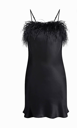 Sleeper black satin slip - black,