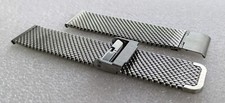 20mm SILVER STAINLESS STEEL SHARK MESH WATCH STRAP / BRACELET 2.8mm THICK