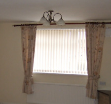 Dunelm Mill Beige embroidered flowers pencil pleat lined curtains 63 x 69 inches