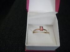 9CT YELLOW GOLD RING WITH 0.59CTS NIGERIAN RUBELLITE STONE