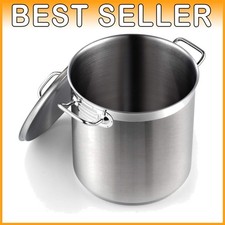 Versatile 11 Quart Cooking Pot with Aluminum Bottom