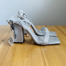 Zara Silver Block Heel