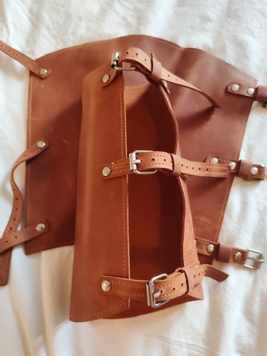 Leather vambraces tan armour - leather,