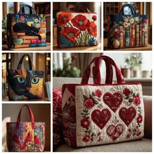 Floral Print Quilted Tote Bag