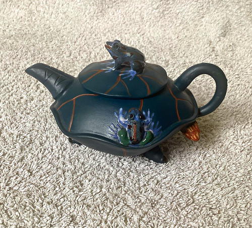 Yixing teapot green blue - teapot, clay