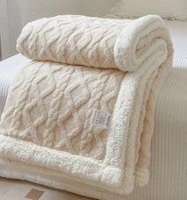 Winter Blanket Thickened Fluff Plush Double-sided Colour Double-layer Throw