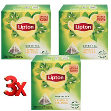 Lipton Green Tea Lemon Melissa Tea Infusion Tea bags 3 Packs (60 Tea Bags Total)