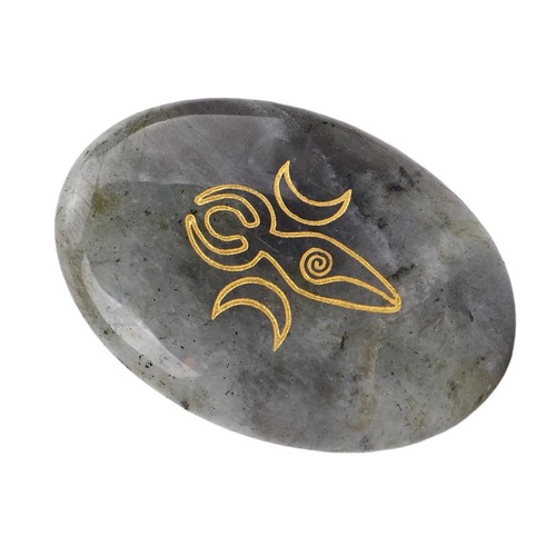 Carved rune stone polished - carved,