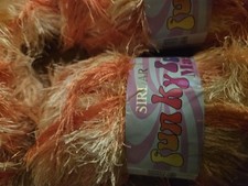 350G SIRDAR FUNKY FUR  yellow and orange – WOOL YARN 4mm DK – EYELASH