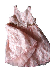Princess Couture Pink & gold sparkly mesh lace dress. Ocassion dress AGE 4