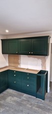 Racing Green Kitchen Units EX Display Solid wood painted doors.