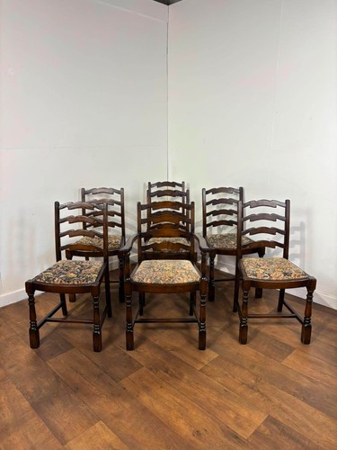 Vintage set seven oak - set, of