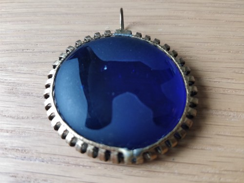 Vintage cameo pendant blue - cameo,