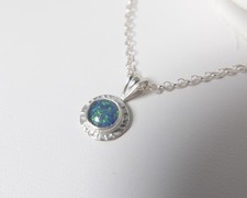 Opal Pendant with 925 Sterling Silver Mount And Chain. Handmade in Scotland