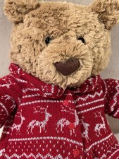 NEW Jellycat Bartholomew Bear In Winter Pyjamas Needs Love NEW Tagged! Authentic