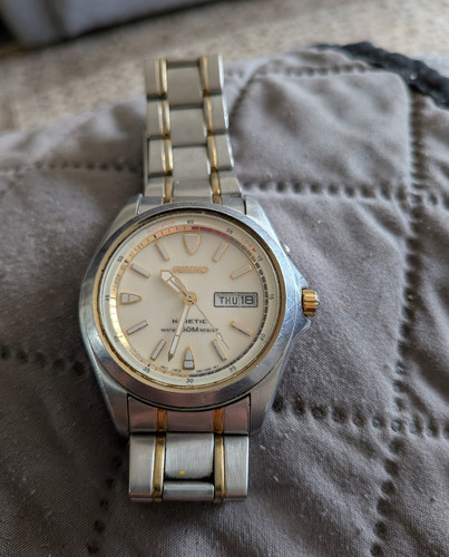 Seiko kinetic men two tone - men's, two-tone