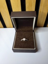 9ct White Gold, 0.5ct Halo Cluster Diamond Ring, Ernest Jones - Size N