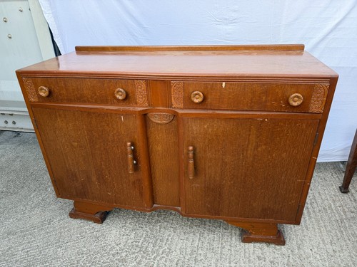 Vintage art deco oak sideboard - art,