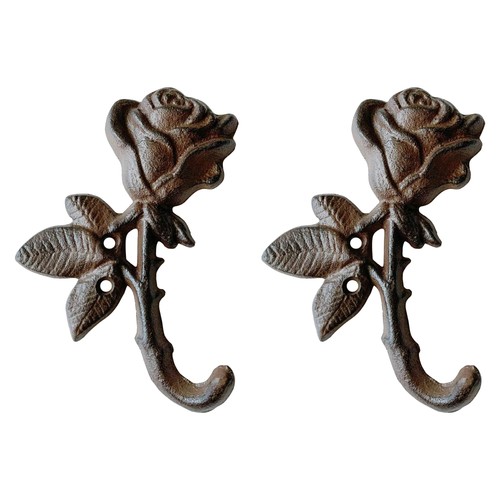 Rustic flower wall hook rack - rustic,