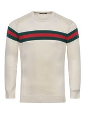 Crew Neck Champagne With Red &
