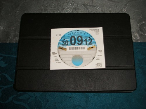 Tax disc 09 2012 - disc, /