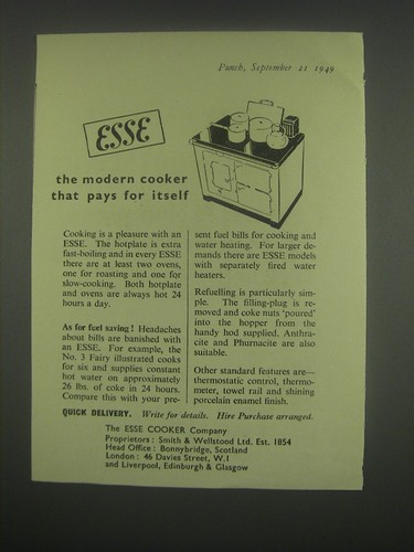 1949 esse cooker - cooker, ad