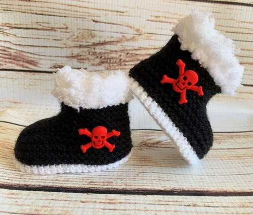 Hand knitted baby booties - hand,