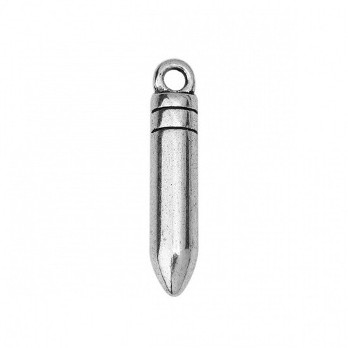 Tibetan silver bullet charms - bullet,