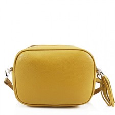 Boutique Real Leather Woman Small Cross Body Shoulder Plain with Tassel Bag UK