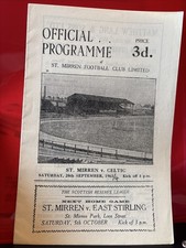 St Mirren v Celtic Programme