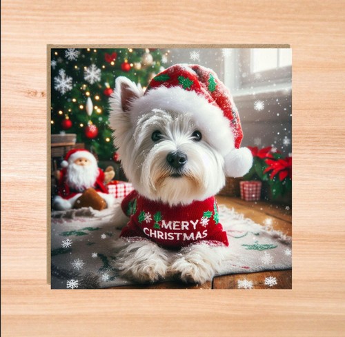 Westie dog christmas card - dog,