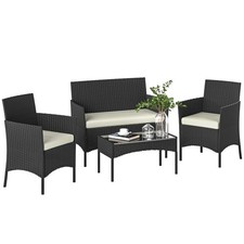 Outsunny 4 Piece Rattan Garden