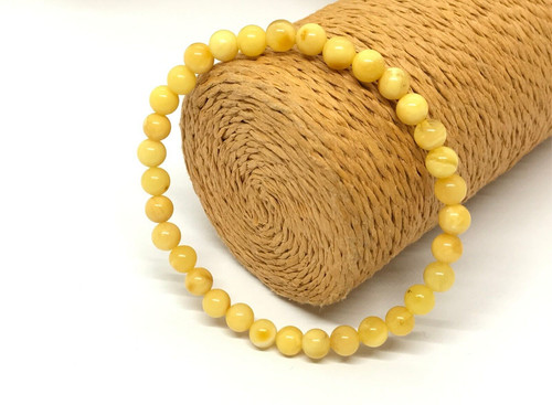 Amber bracelet round beads mat - bracelet,