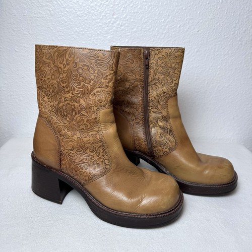 Vintage y2k diba brown tooled - brown,