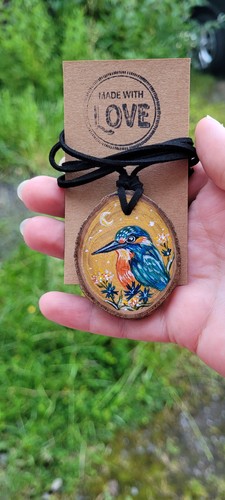 Hand painted kingfisher bird - hand,