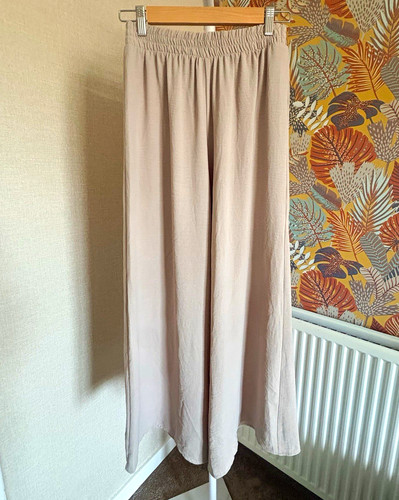 Zara women beige wide leg - wide,